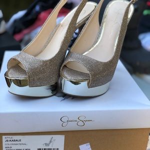 Gold Glitter Platforms- Jessica Simpson